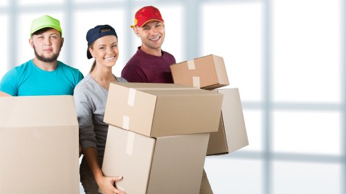 Professional team handling waste